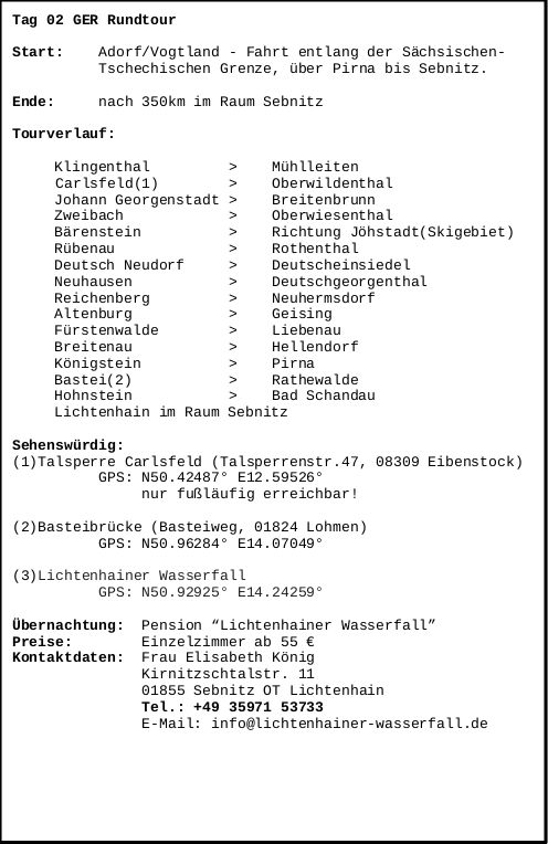 Info zu Tag 2